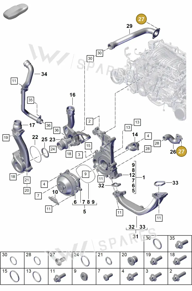 PAF008923 — Porsche 911 (2021-2022) diagram p59105000, position 27