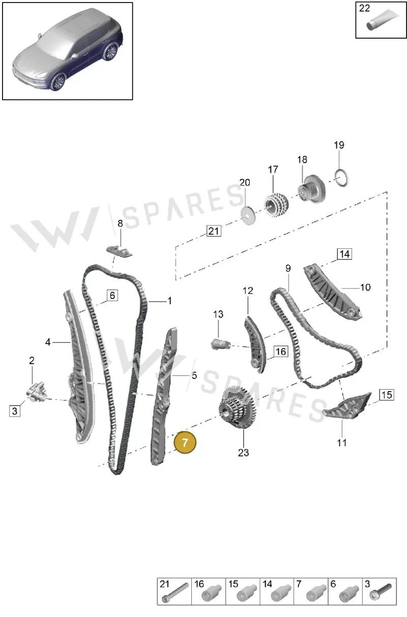 PAF008925 — Porsche Cayenne (2017-2023) diagram p51103085, position 7