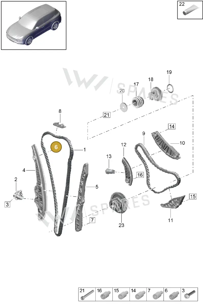 PAF008944 — Porsche Cayenne (2017-2023) diagram p51103085, position 6