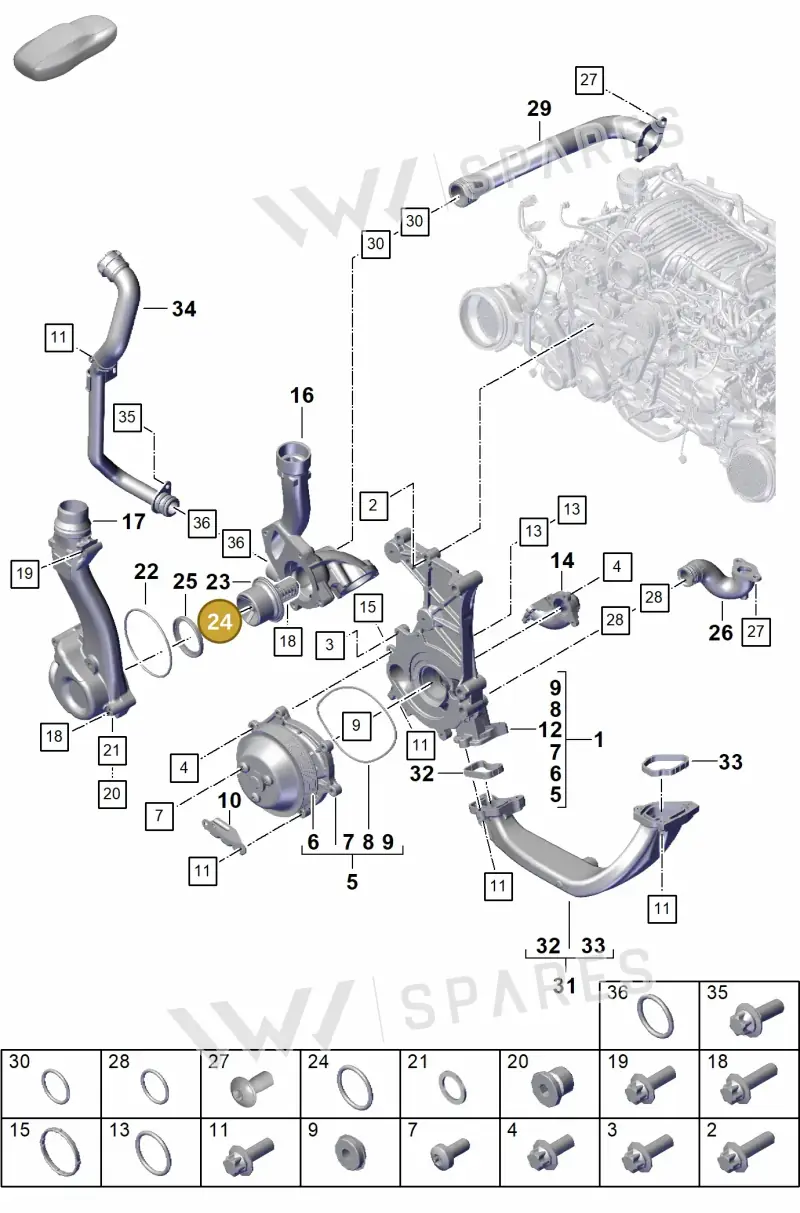 PAF008955A — Porsche 911 (2021-2022) diagram p59105000, position 24