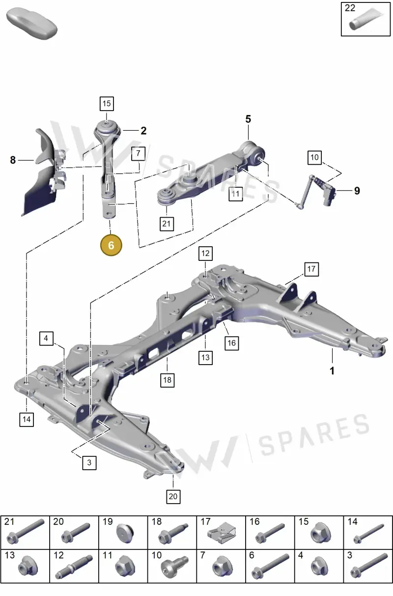 PAF008970 — Porsche Boxster Spyder (2019-) diagram p55401000, position 6