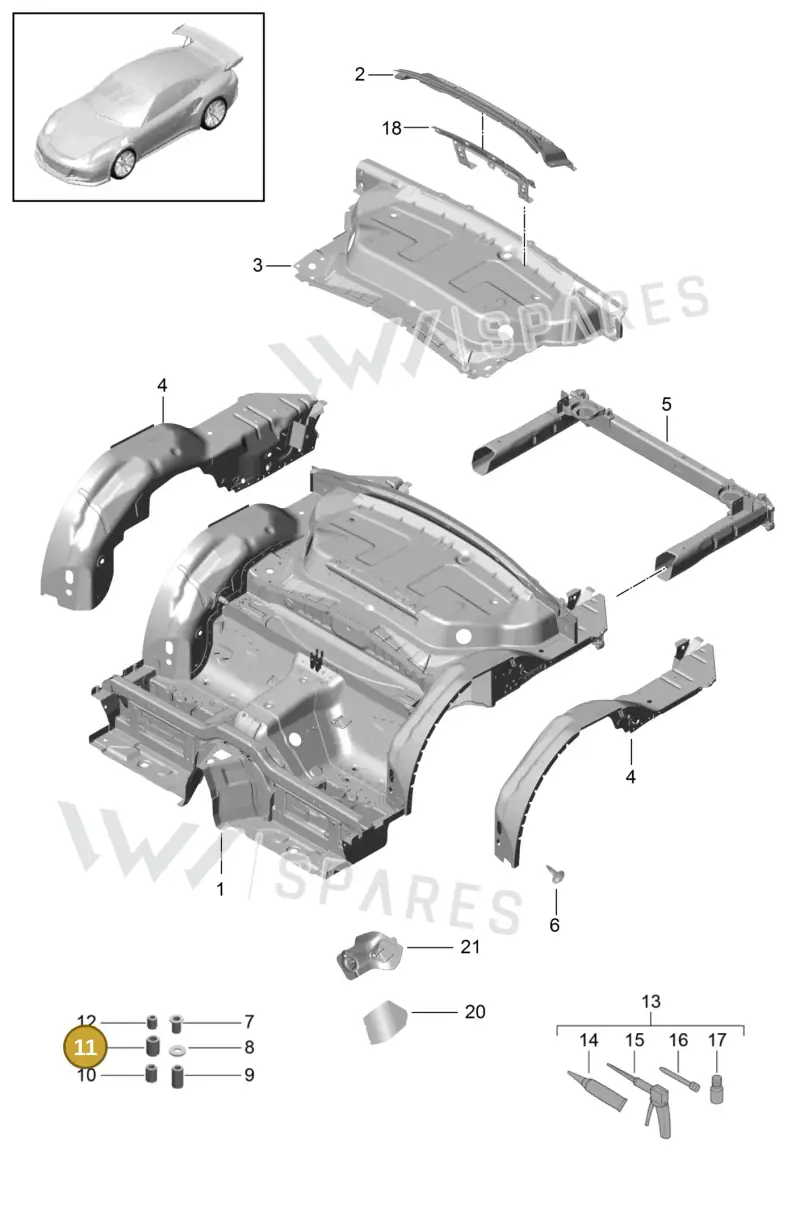 PAF008977 — Porsche 911 (2013-2020) diagram p41801035, position 11