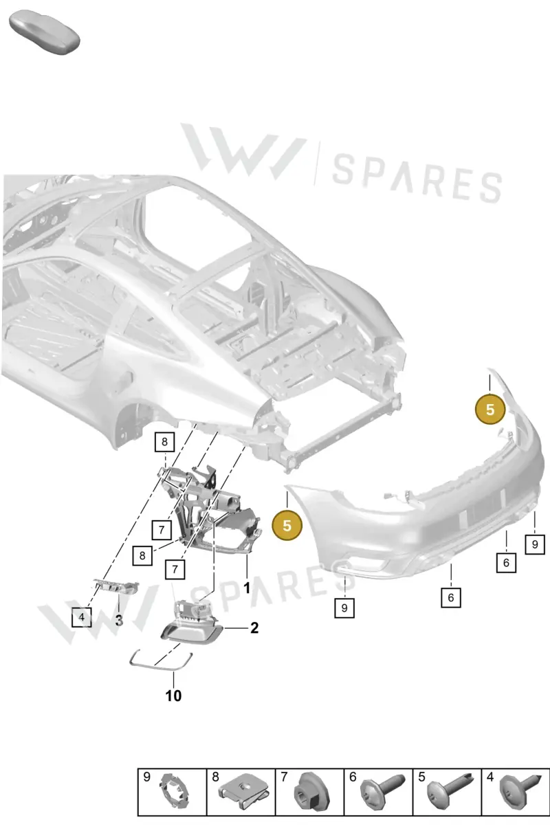 PAF009011 — Porsche 911 (2020-2022) diagram p57802700, position 5