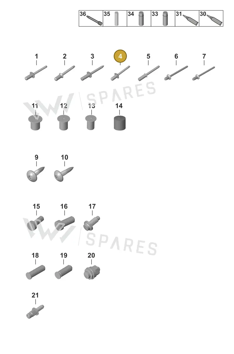 PAF009074 — Porsche 911 (2024-2025) diagram p53801020, position 4