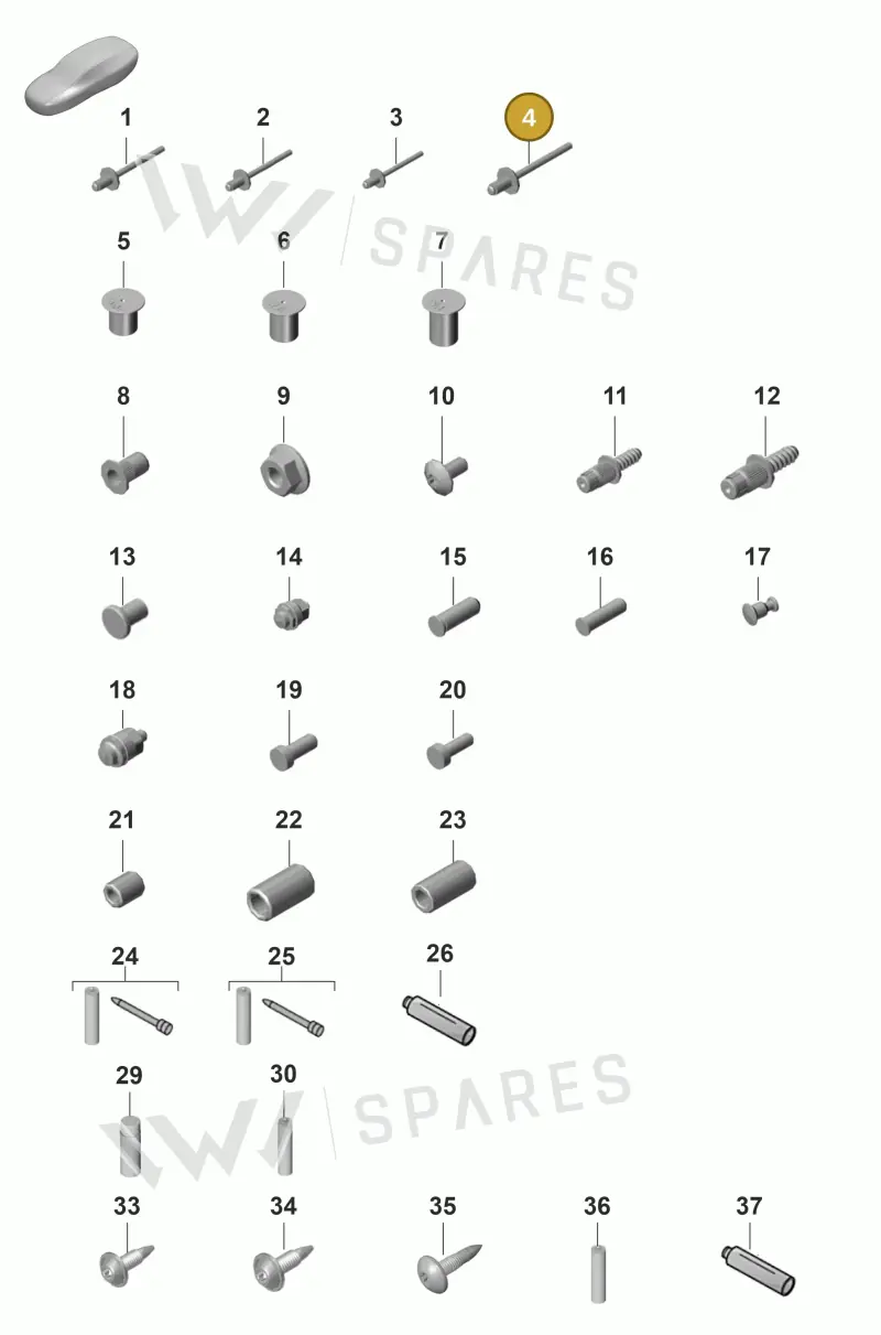 PAF009074 — Porsche Panamera (2020-2023) diagram p58801010, position 4