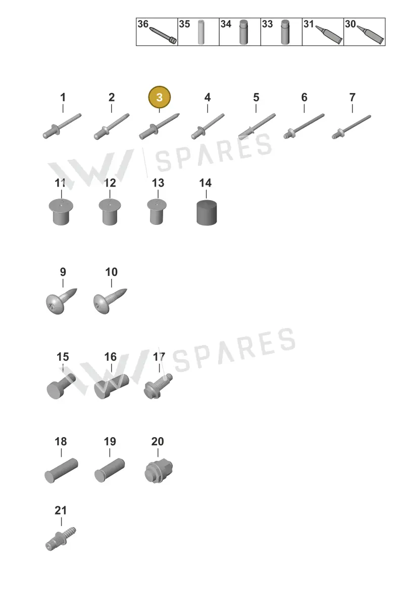 PAF009075 — Porsche 911 (2024-2025) diagram p53801020, position 3