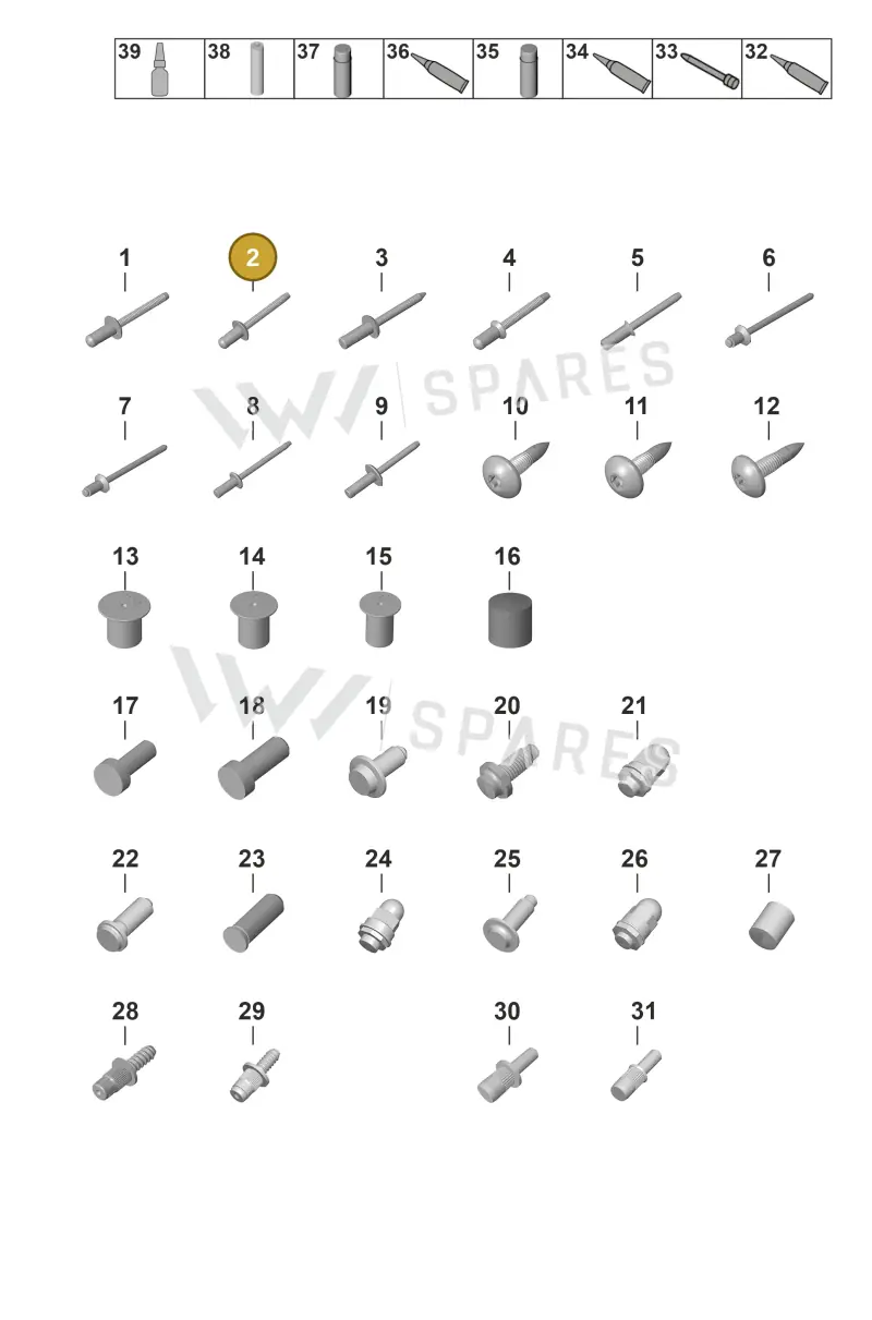PAF009075 — Porsche Taycan Sport Turismo (2019-2024) diagram p56801020, position 2