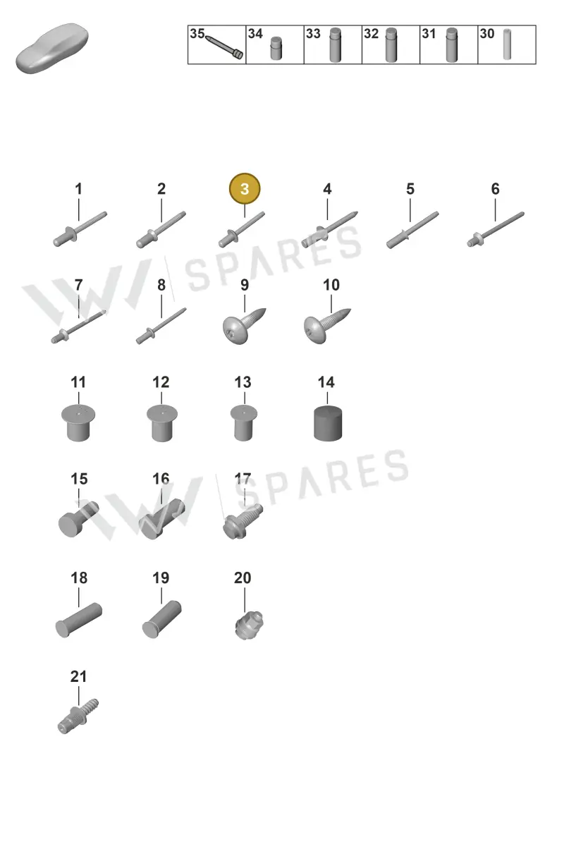 PAF009075 — Porsche 911 (2021-2022) diagram p59801020, position 3