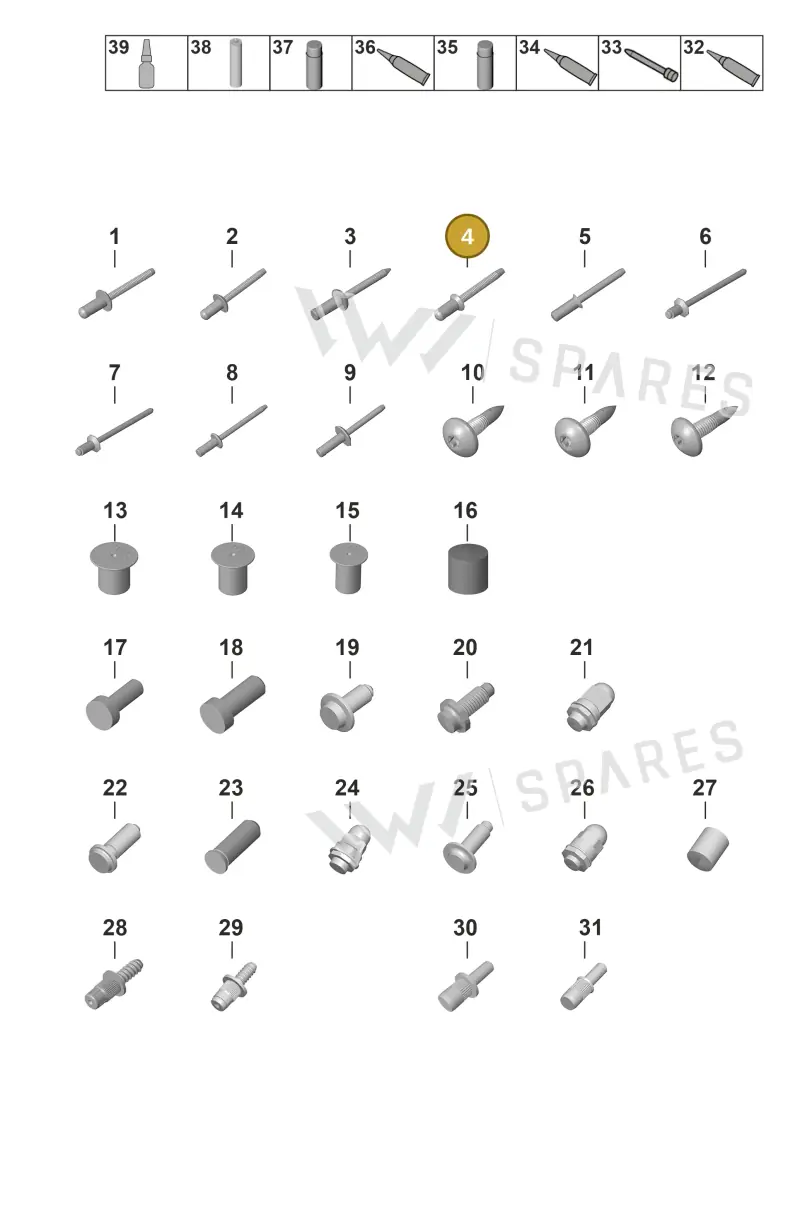 PAF009076 — Porsche Taycan Sport Turismo (2019-2024) diagram p56801020, position 4
