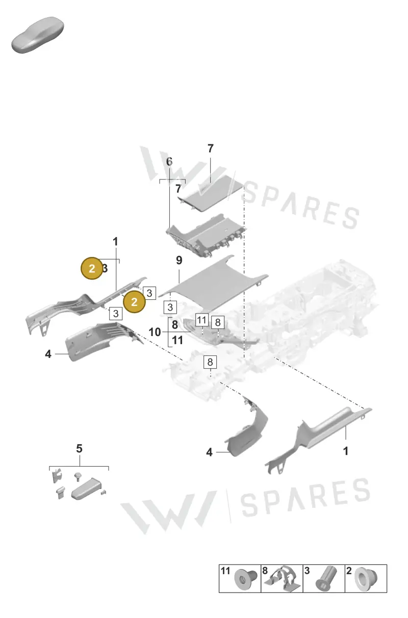 PAF009078 — Porsche Taycan Sport Turismo (2023-2025) diagram p56809220, position 2