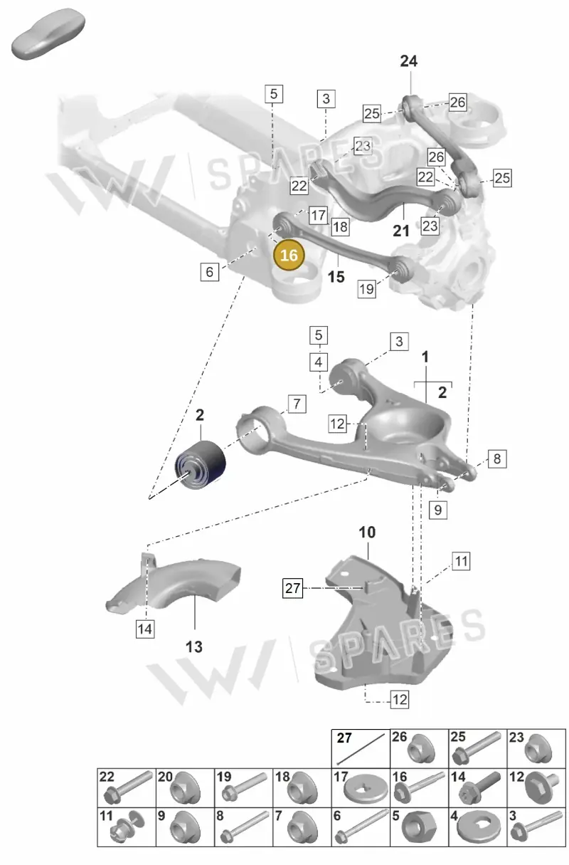 PAF009123 — Porsche Taycan Sport Turismo (2023-2025) diagram p56501055, position 16
