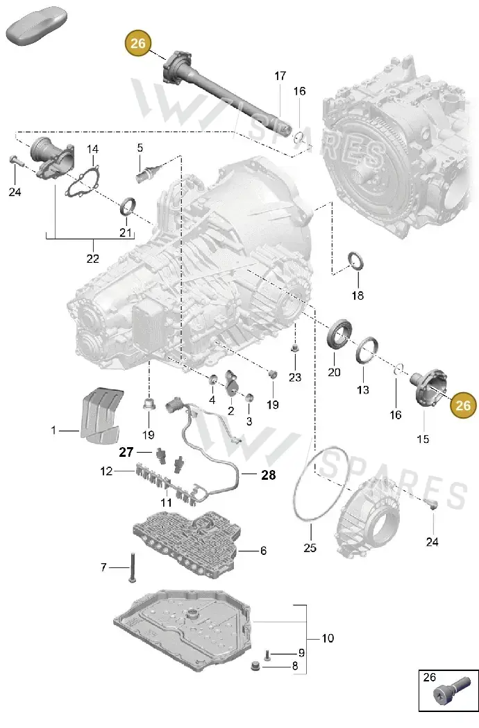 PAF009145 — Porsche Boxster Spyder (2019-2020) diagram p54320050, position 26