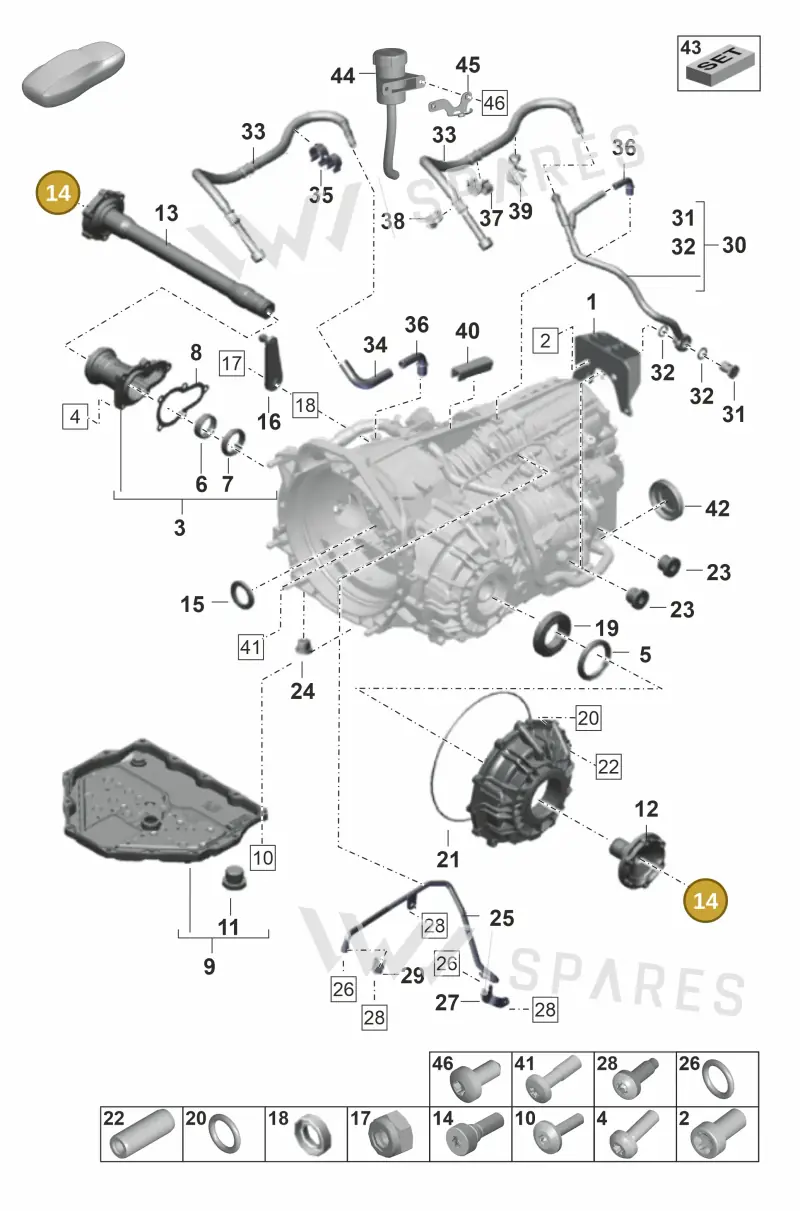 PAF009145 — Porsche 911 (2021-2022) diagram p59302100, position 14