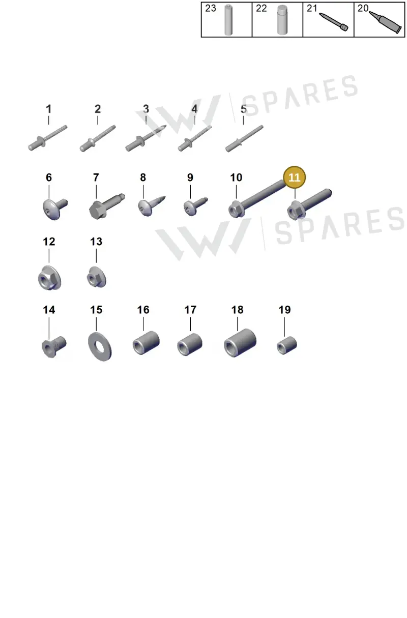 PAF009267 — Porsche Boxster Spyder (2019-2020) diagram p54801020, position 11