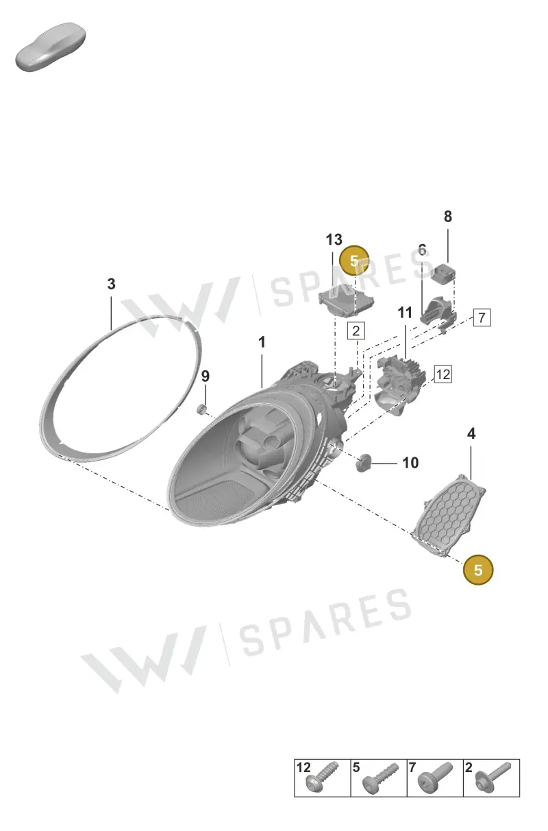 PAF009301 — Porsche 911 (2020-2022) diagram p53905010, position 5