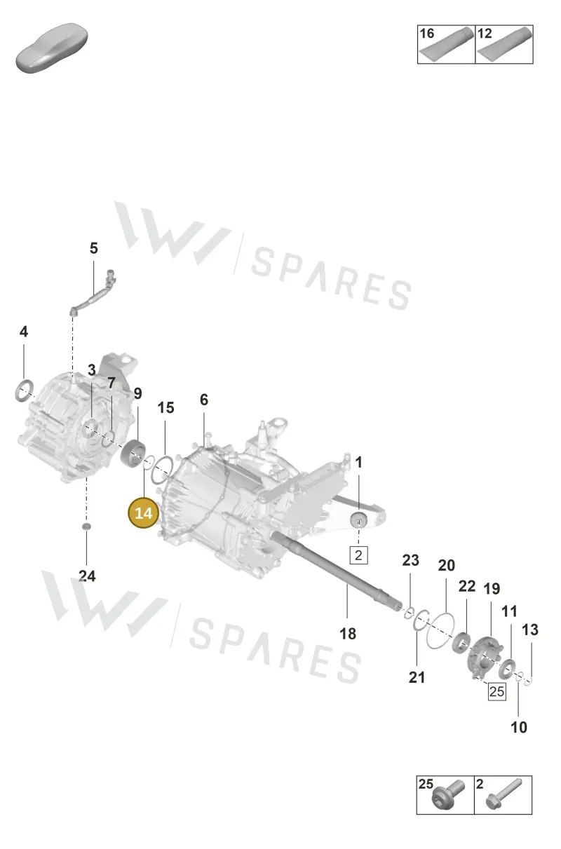 PAF009360 — Porsche Taycan Sport Turismo (2019-2024) diagram p56354100, position 14