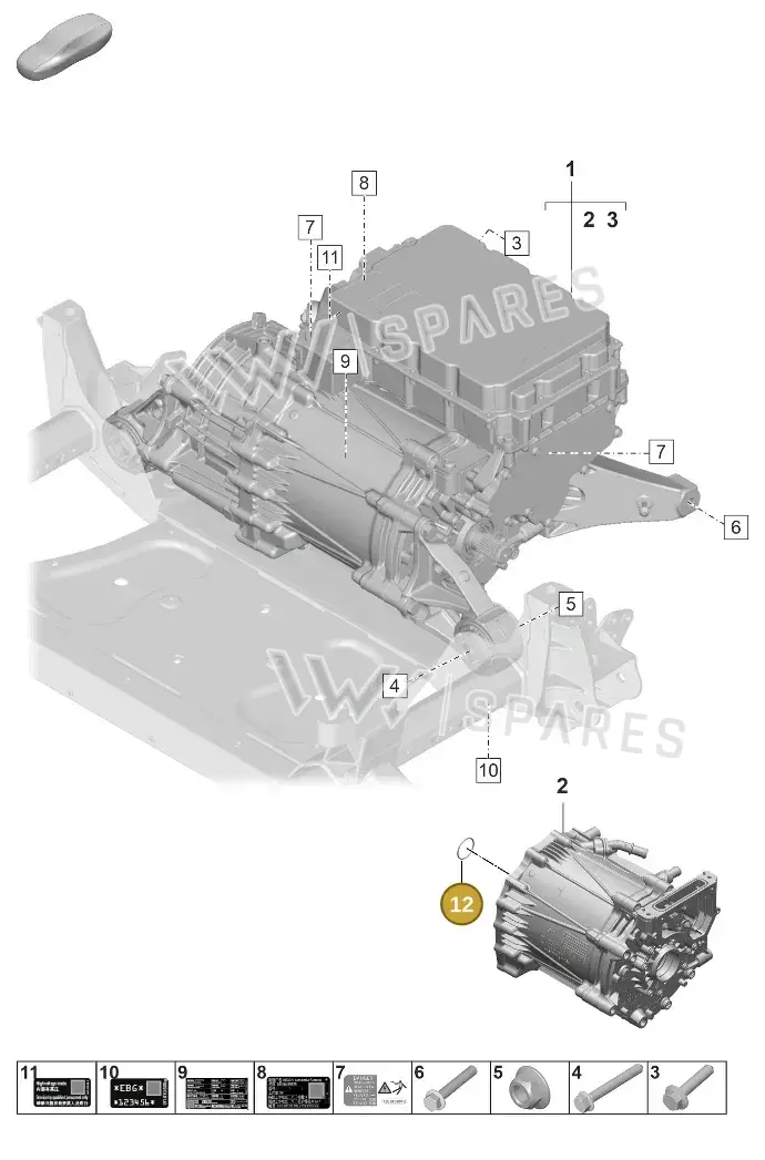 PAF009360 — Porsche Taycan Sport Turismo (2023-2025) diagram p64151000, position 12