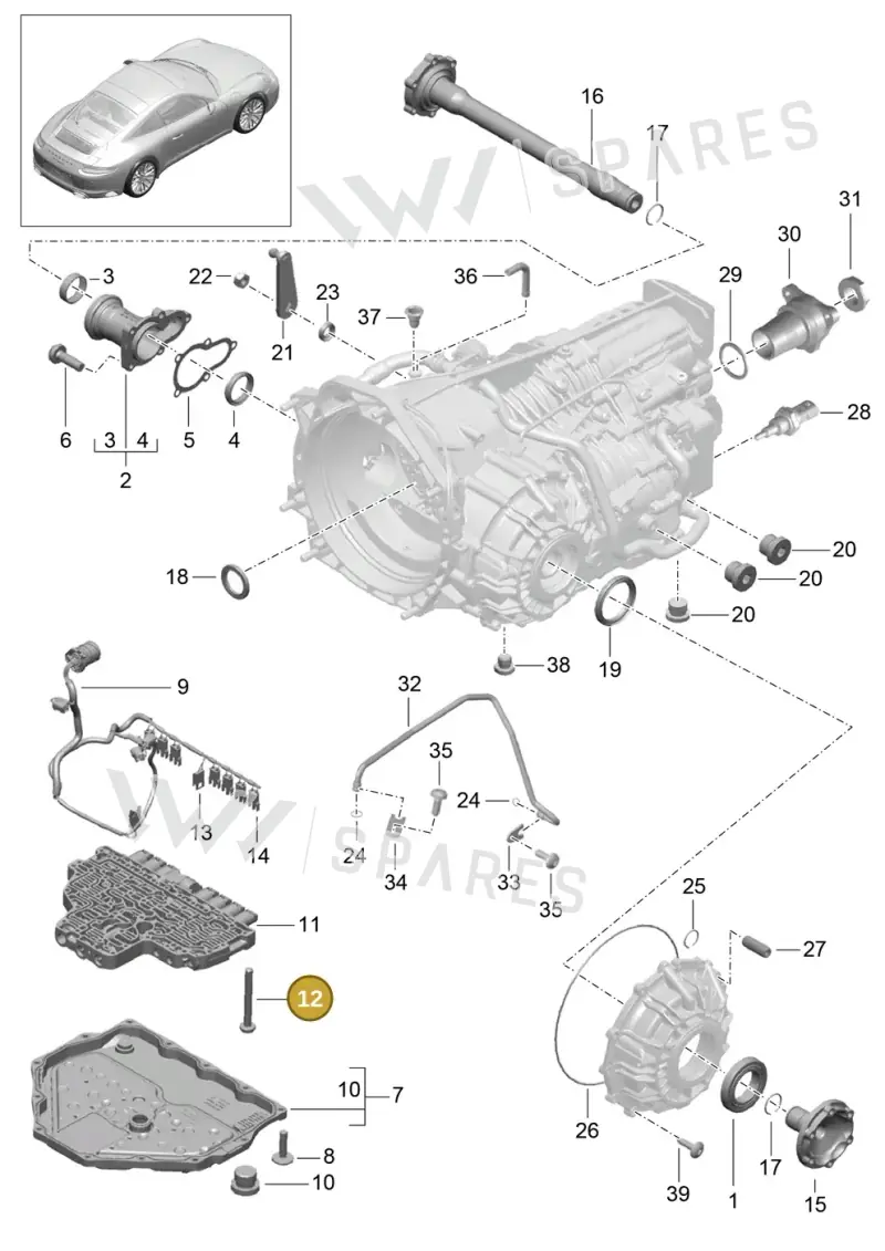 PAF009391 — Porsche 911 (2016-2019) diagram p47320005, position 12