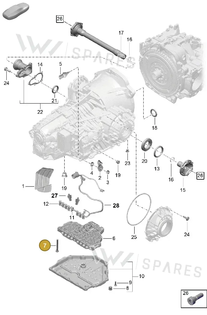 PAF009391 — Porsche Boxster Spyder (2019-2020) diagram p54320050, position 7