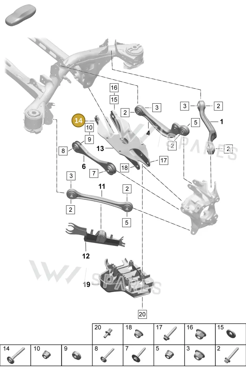 PAF009397 — Porsche Macan (2024-2024) diagram p61501050, position 14