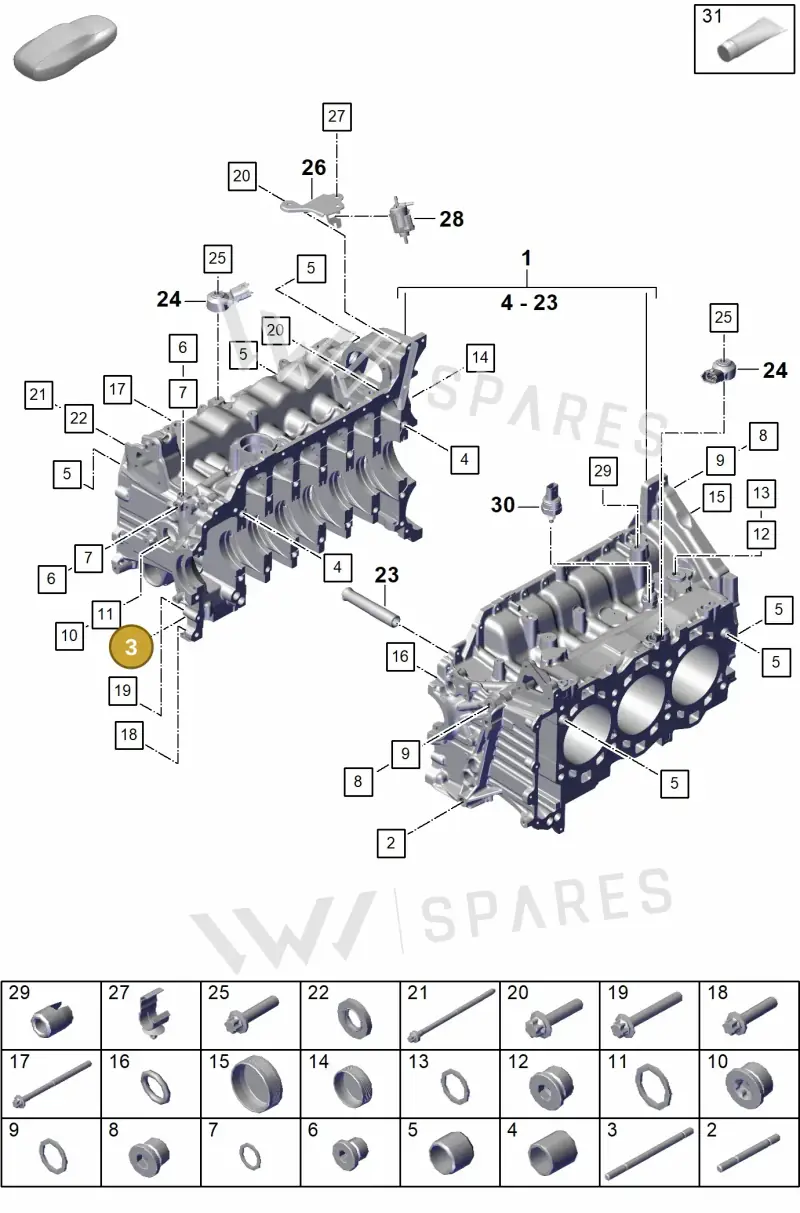 PAF009399 — Porsche 911 (2021-2022) diagram p59101100, position 3