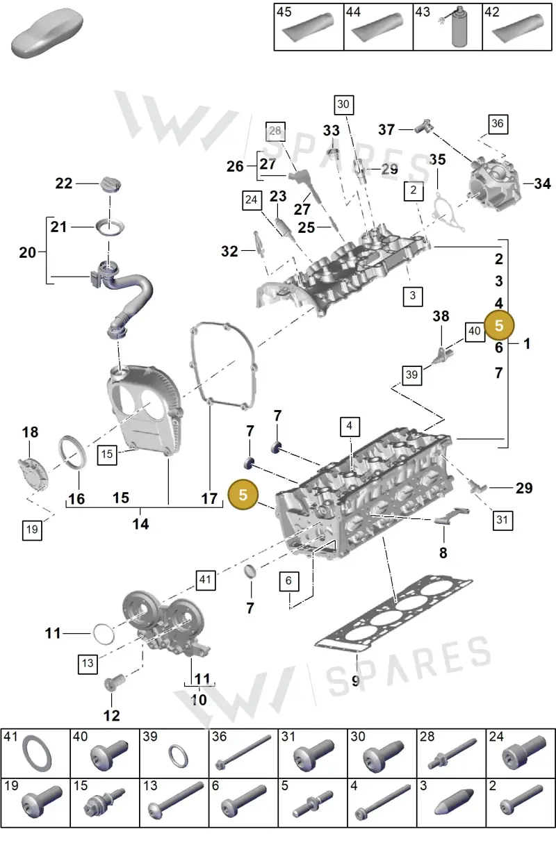 PAF009402A — Porsche Cayenne Coupe (2023-2023) diagram p60103000, position 5