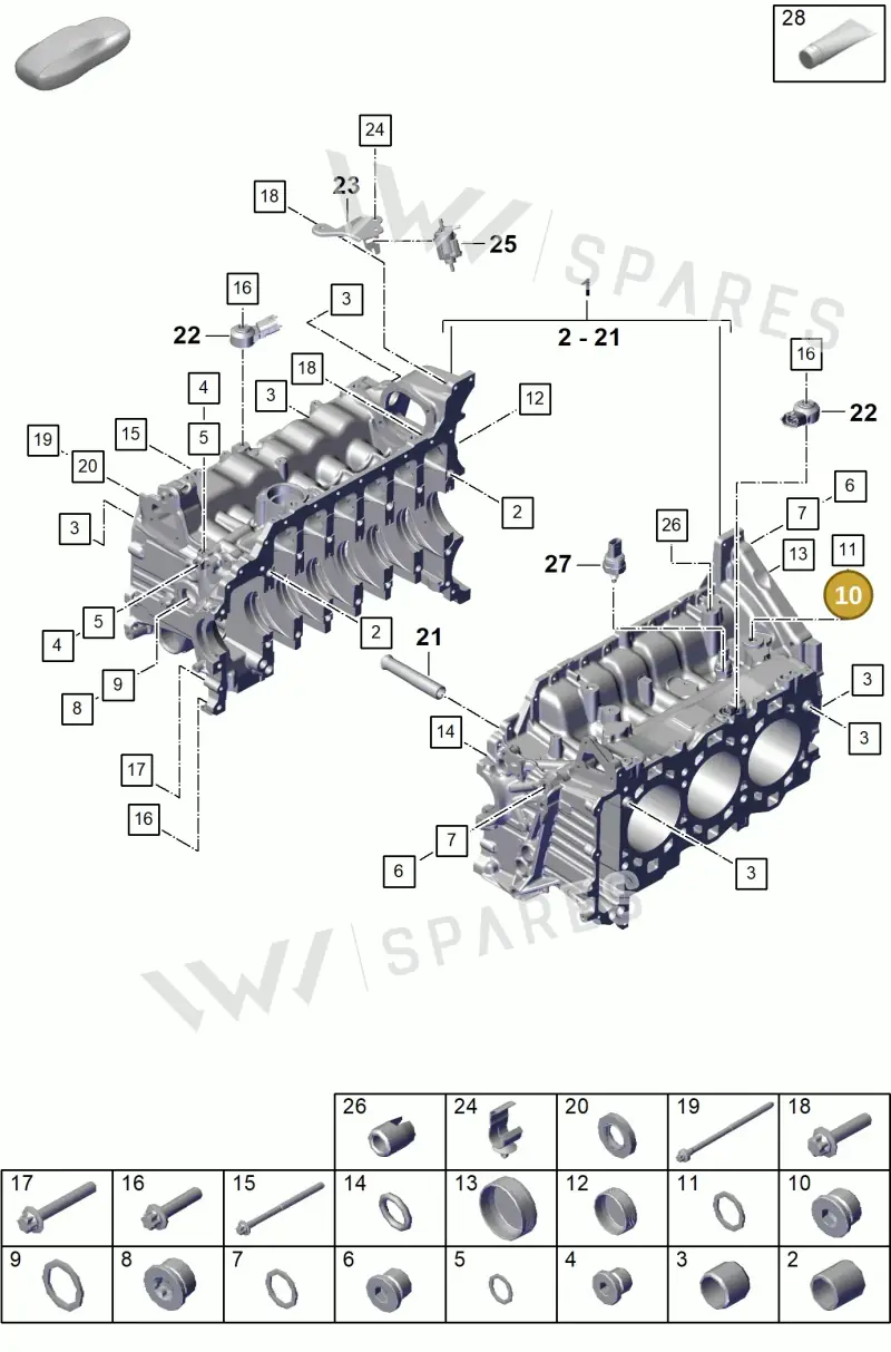 PAF009446 — Porsche Boxster Spyder (2019-2020) diagram p55101105, position 10