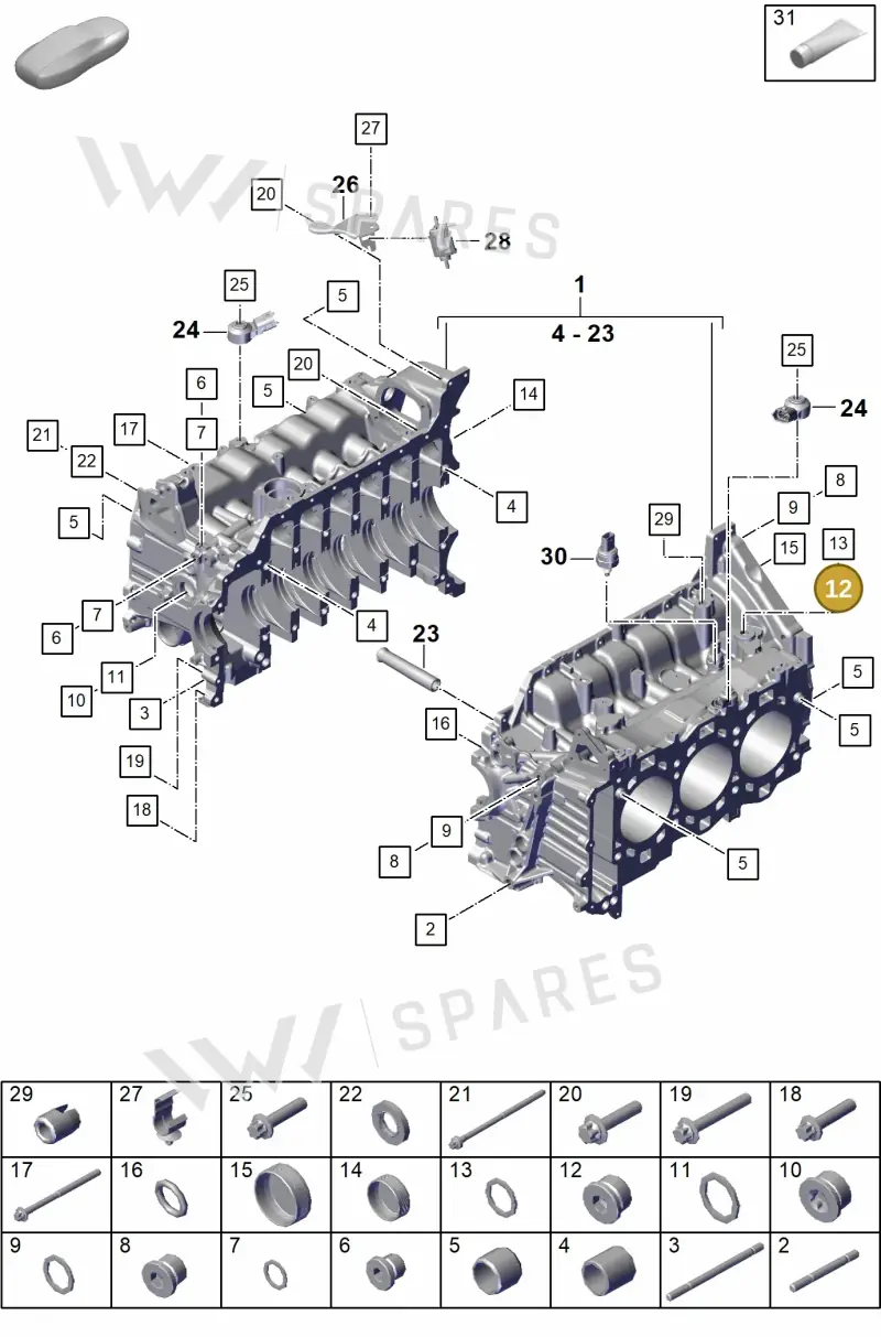 PAF009446 — Porsche 911 (2021-2022) diagram p59101100, position 12
