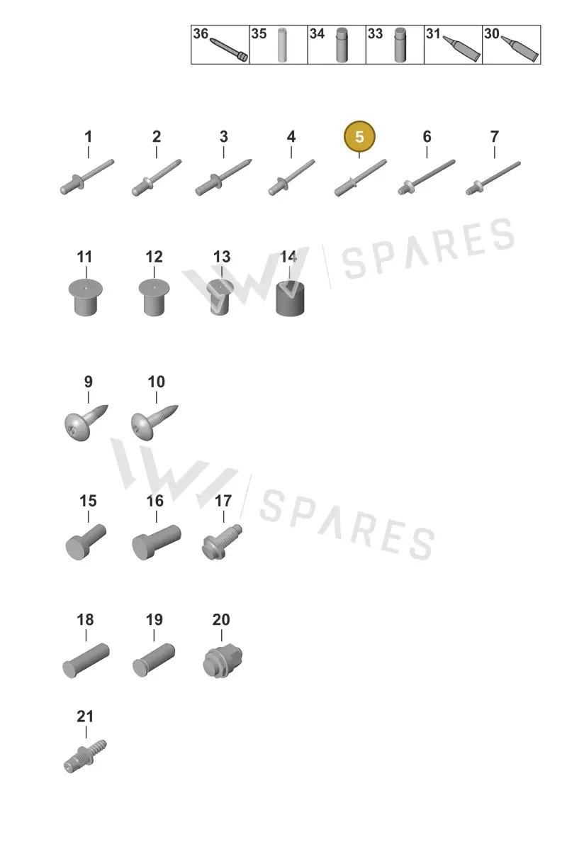 PAF009461 — Porsche 911 (2024-2025) diagram p53801020, position 5