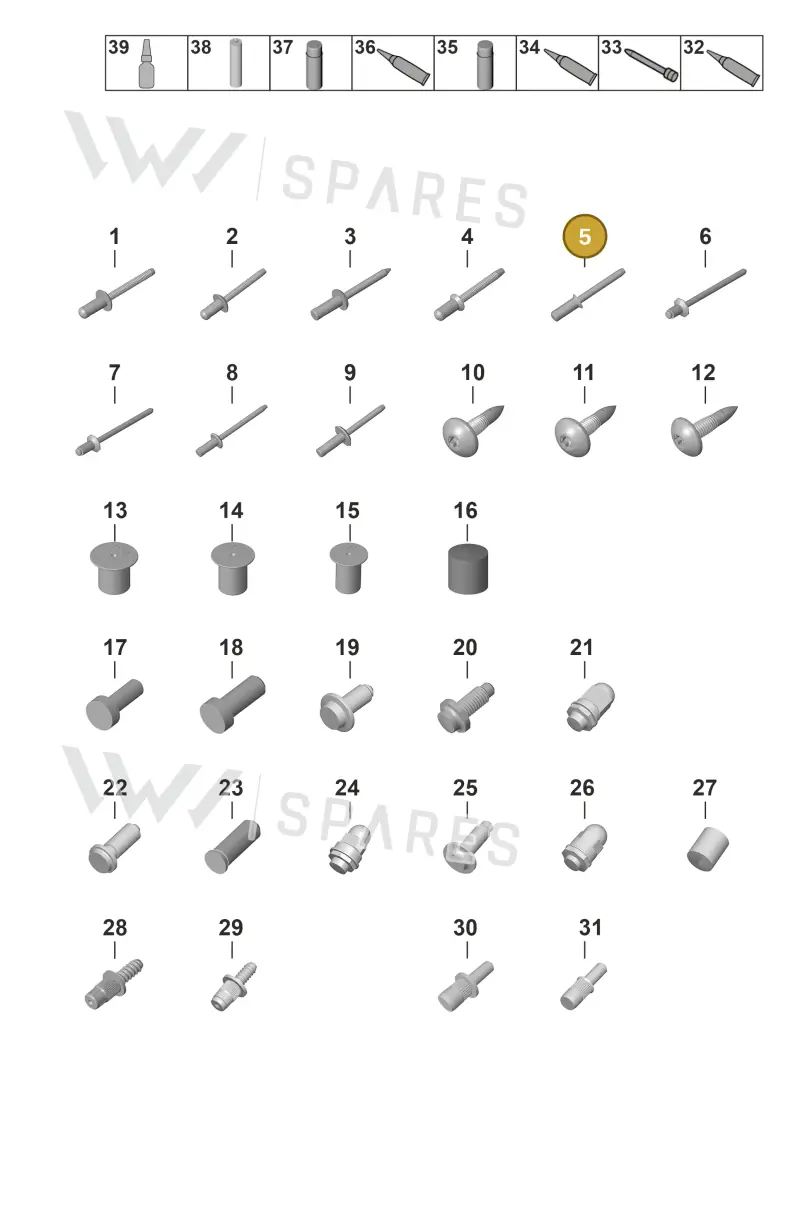 PAF009461 — Porsche Taycan Sport Turismo (2019-2024) diagram p56801020, position 5