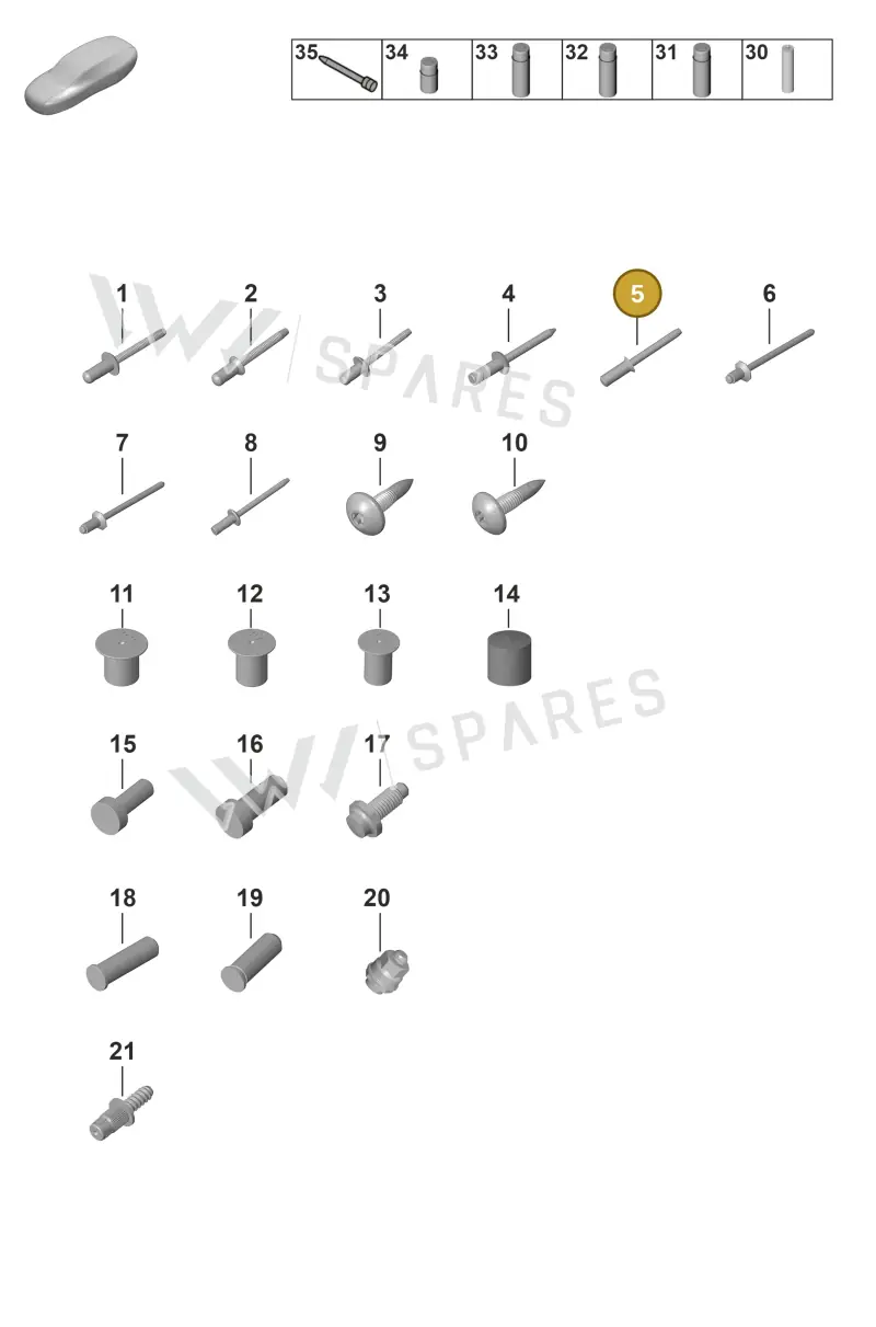 PAF009461 — Porsche 911 (2021-2022) diagram p59801020, position 5