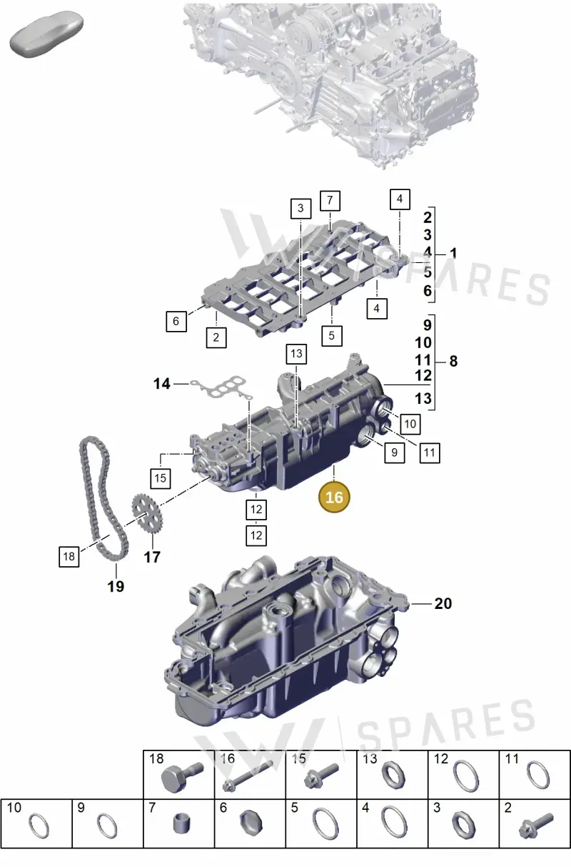 PAF009466 — Porsche 911 (2021-2022) diagram p59104000, position 16