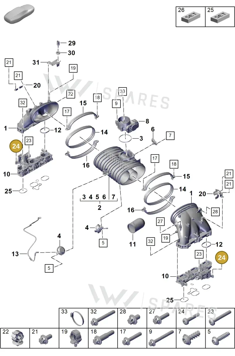 PAF009474 — Porsche Boxster Spyder (2019-2020) diagram p55107105, position 24