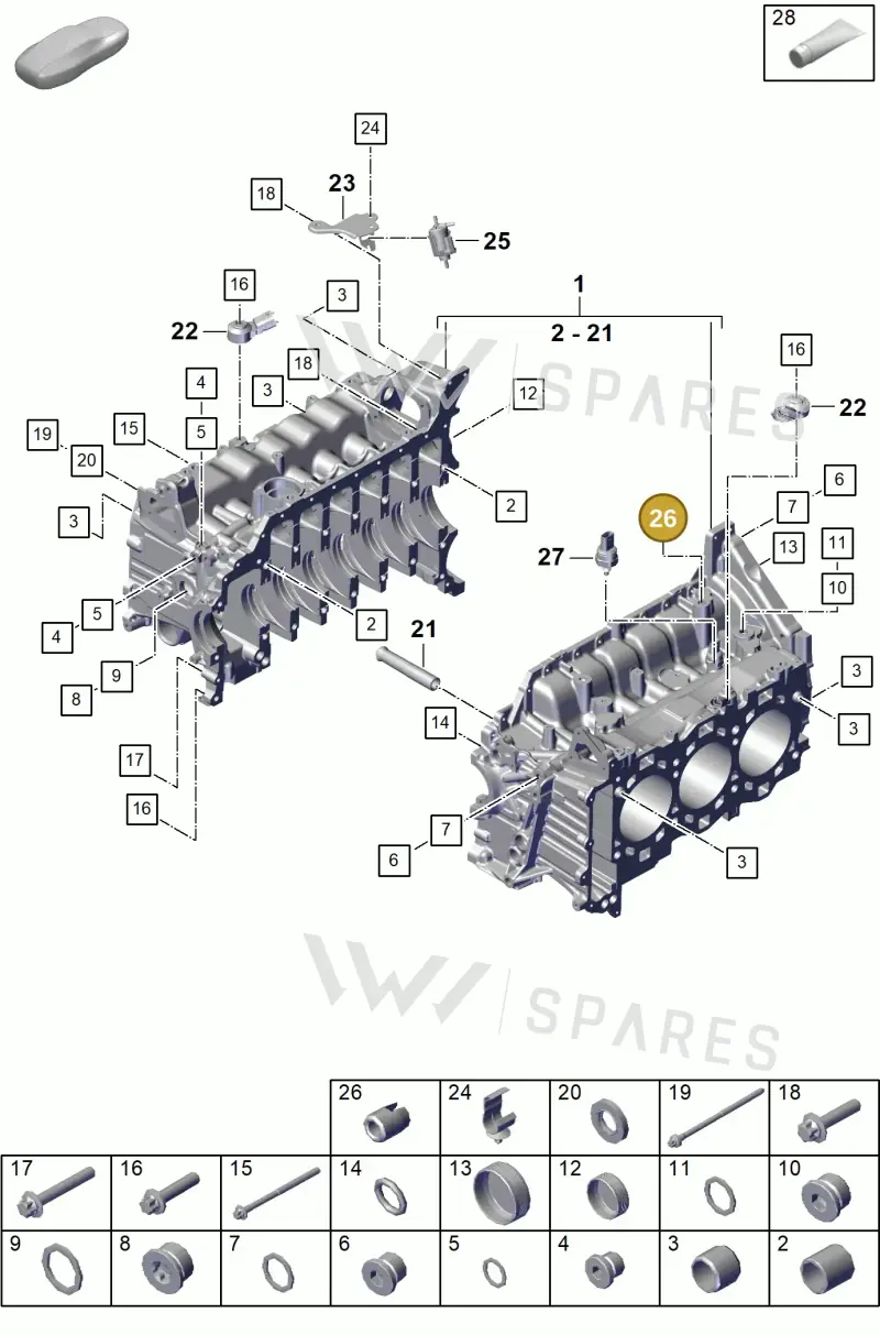 PAF009480 — Porsche Boxster Spyder (2019-2020) diagram p55101105, position 26