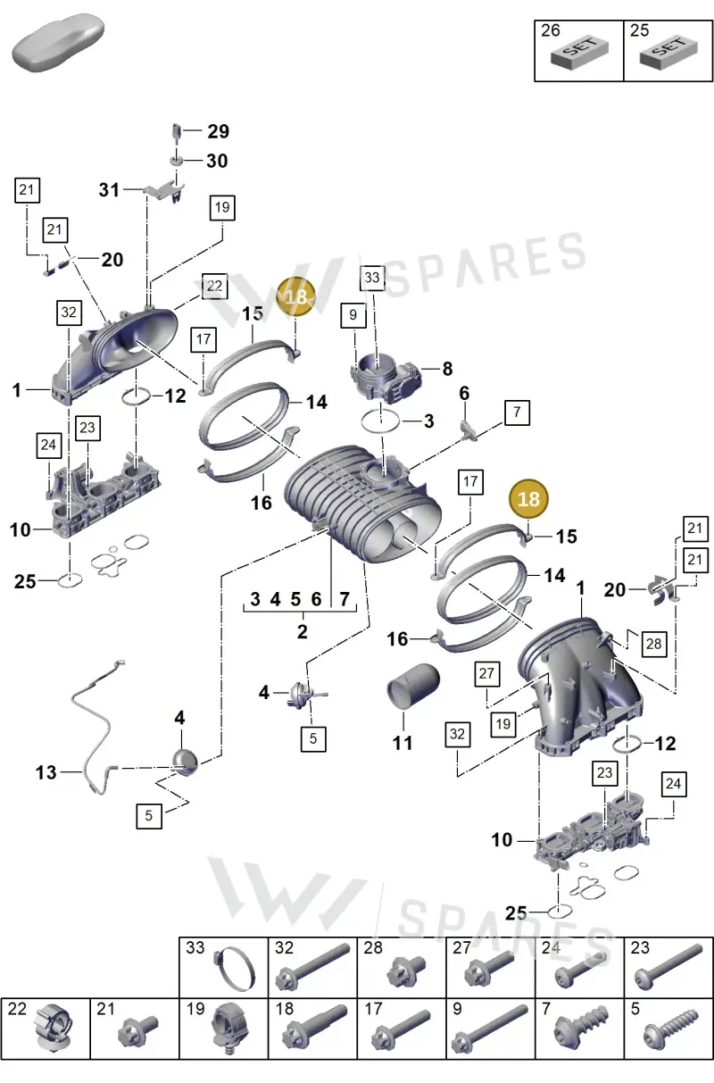 PAF009481 — Porsche Boxster Spyder (2019-2020) diagram p55107105, position 18