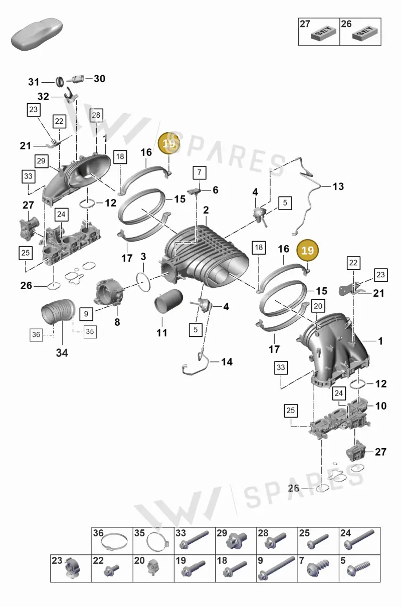 PAF009481 — Porsche 911 (2021-2022) diagram p59107100, position 19