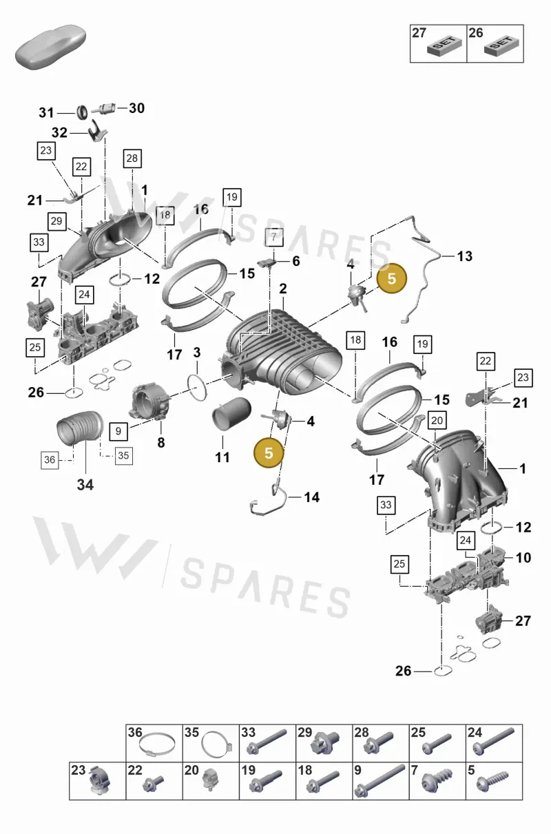 PAF009491 — Porsche 911 (2021-2022) diagram p59107100, position 5