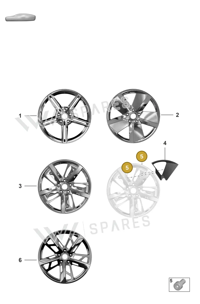 PAF009498 — Porsche Taycan Sport Turismo (2019-2024) diagram p56601020, position 5