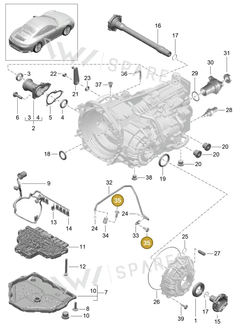 PAF009503 — Porsche 911 (2016-2019) diagram p47320005, position 35