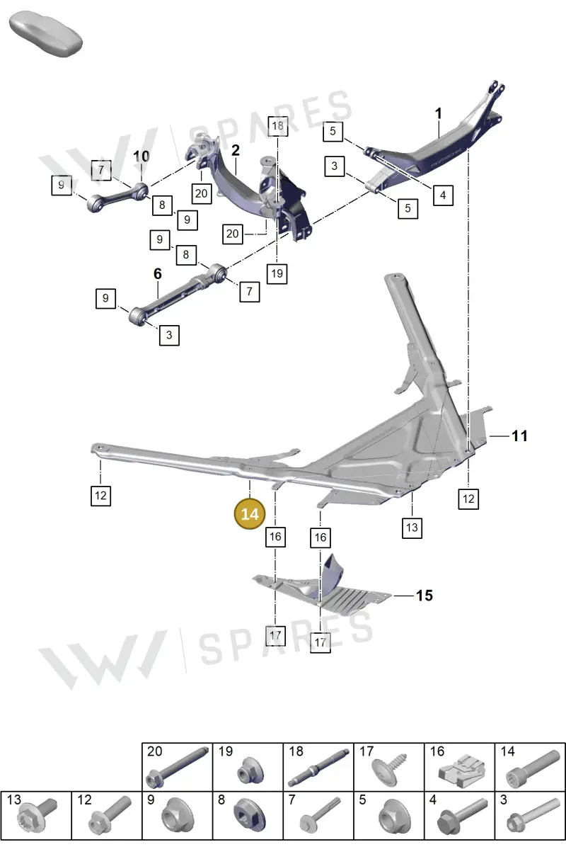 PAF009588 — Porsche 911 (2021-2022) diagram p59501005, position 14