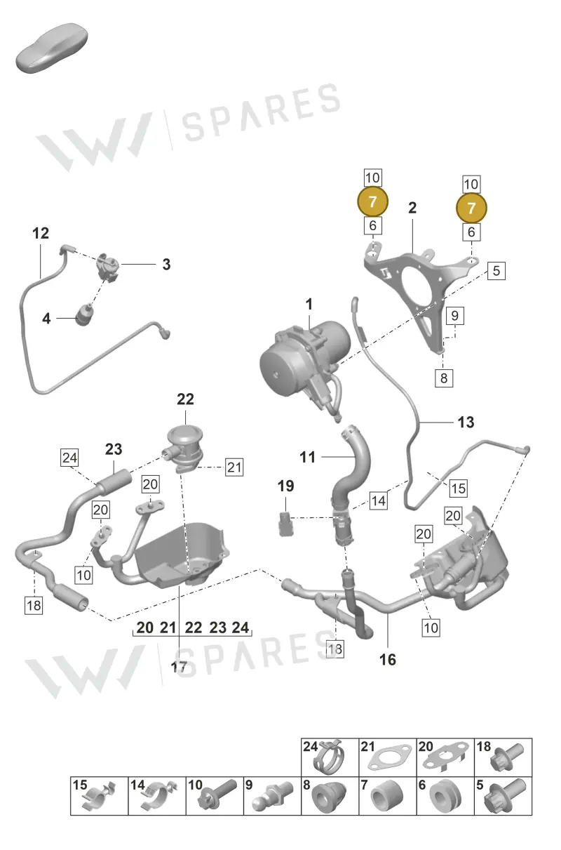 PAF009594 — Porsche 911 (2021-2022) diagram p59108000, position 7