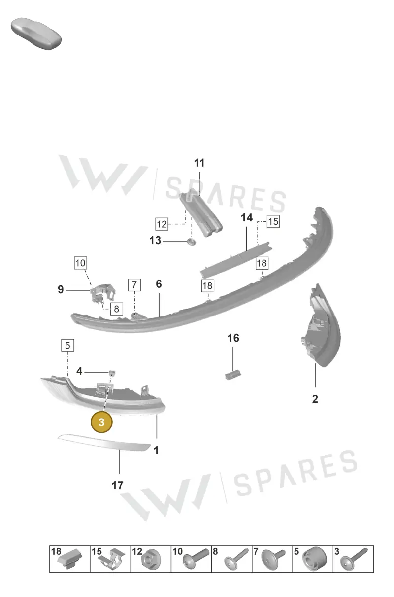 PAF009641 — Porsche 911 (2018-2024) diagram p53905050, position 3