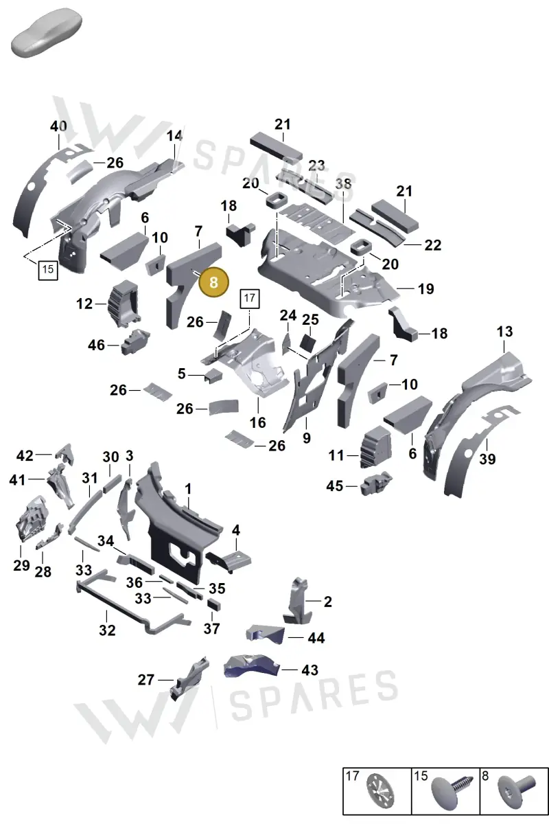PAF009806 — Porsche 911 (2024-2025) diagram p63807445, position 8
