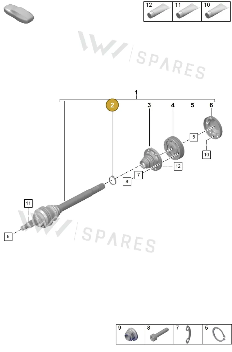 PAF009845 — Porsche 911 (2021-2022) diagram p59501100, position 2