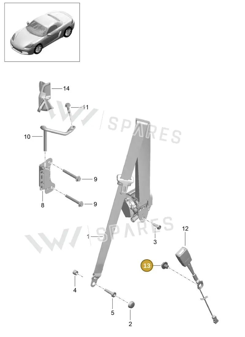 PAF009929 — Porsche Boxster (2016-2019) diagram p48812000, position 13