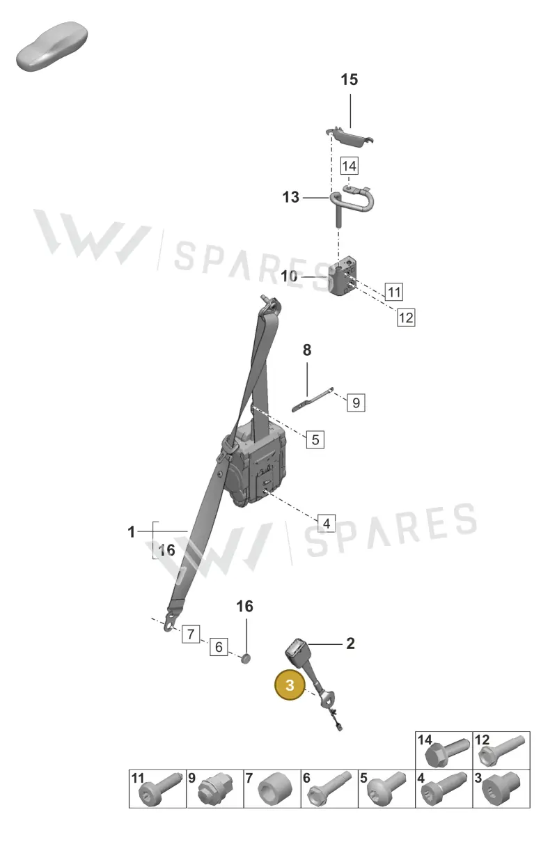 PAF009929 — Porsche 911 (2024-2025) diagram p53812000, position 3