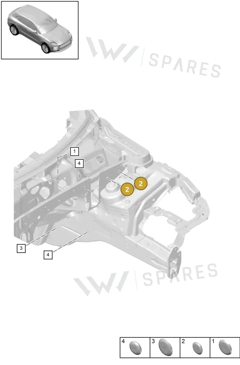 PAF010040 — Porsche Macan (2018-2022) diagram p52806000, position 2