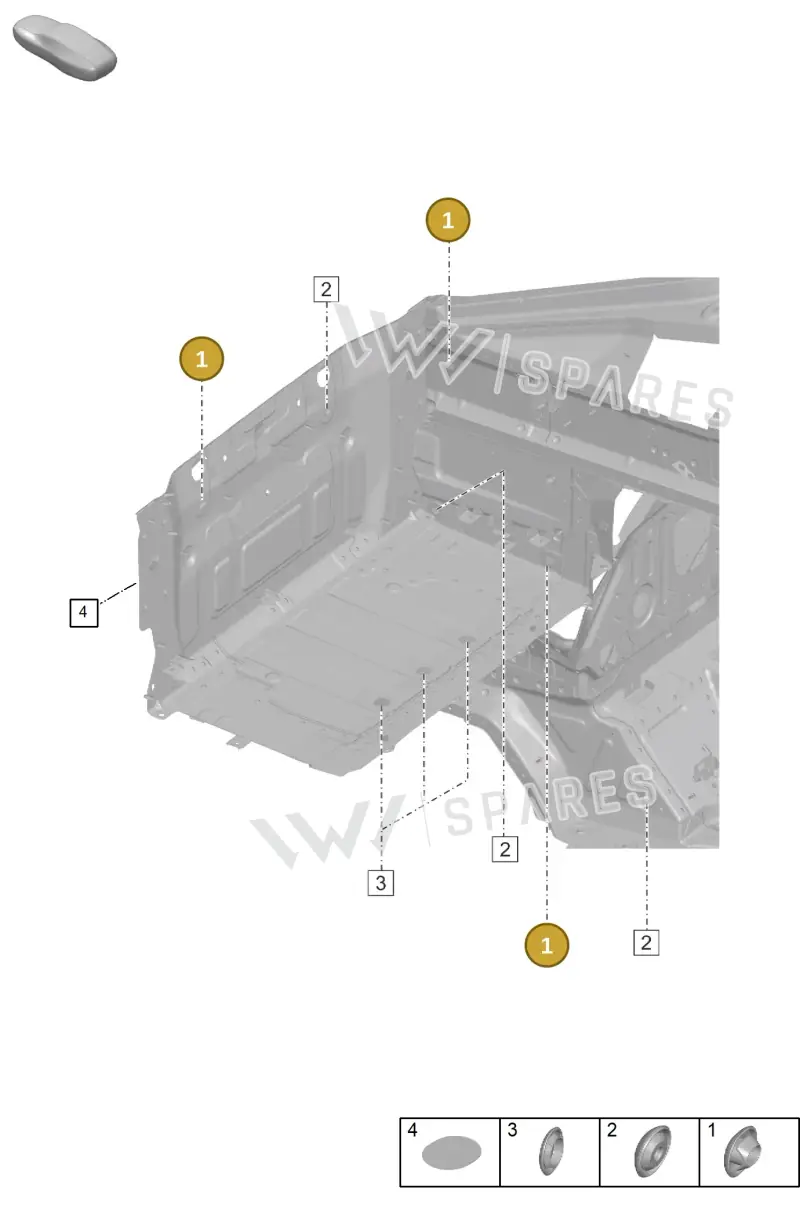 PAF010040 — Porsche 911 (2018-2024) diagram p53806000, position 1