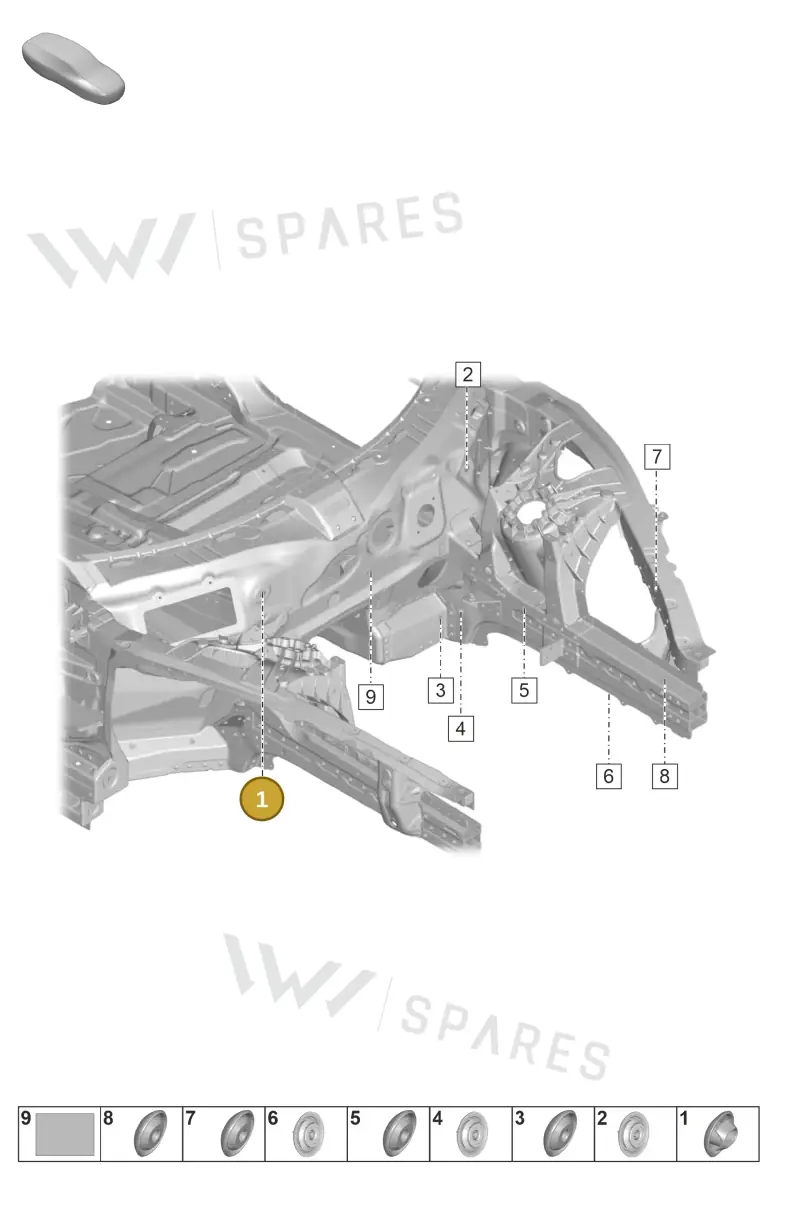 PAF010040 — Porsche Taycan Sport Turismo (2019-2024) diagram p56806050, position 1