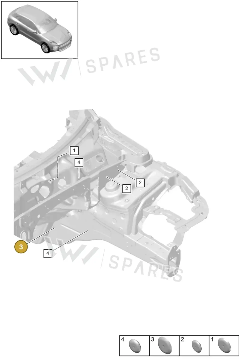 PAF010041 — Porsche Macan (2018-2022) diagram p52806000, position 3